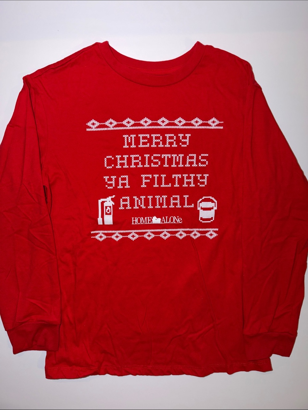 Red 'Merry Christmas Ya Filthy Animal' Long Sleeve Kids Tee - Home Alone